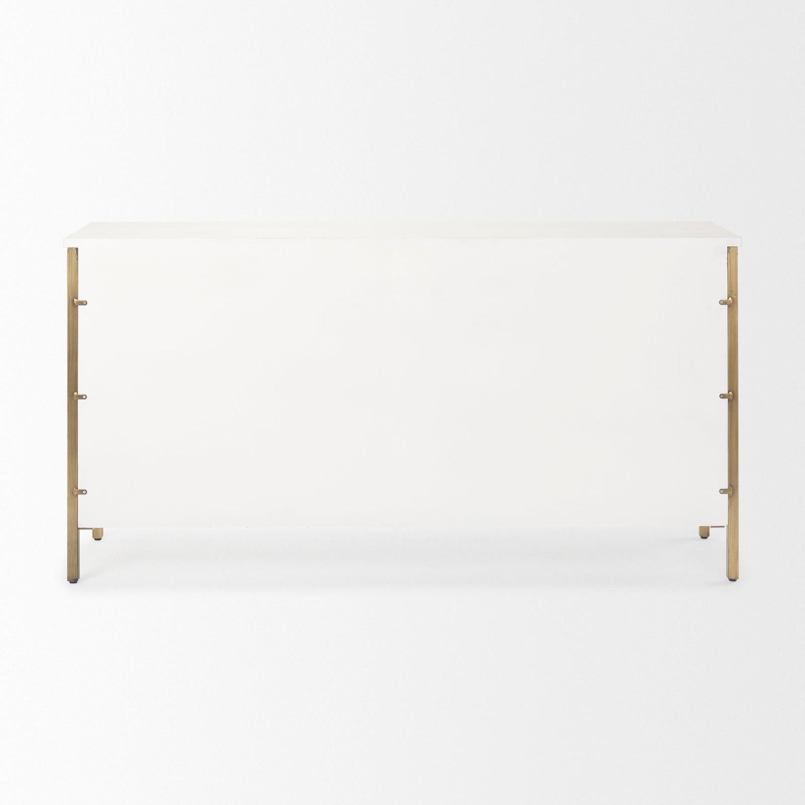 Mercana Savannah White Fir Veneer w/ Metal 6-Drawer Sideboard Clearance