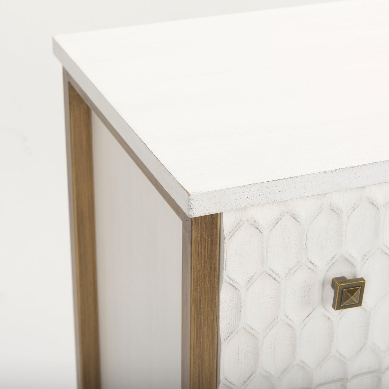 Mercana Savannah White Fir Veneer w/ Metal 6-Drawer Sideboard Clearance