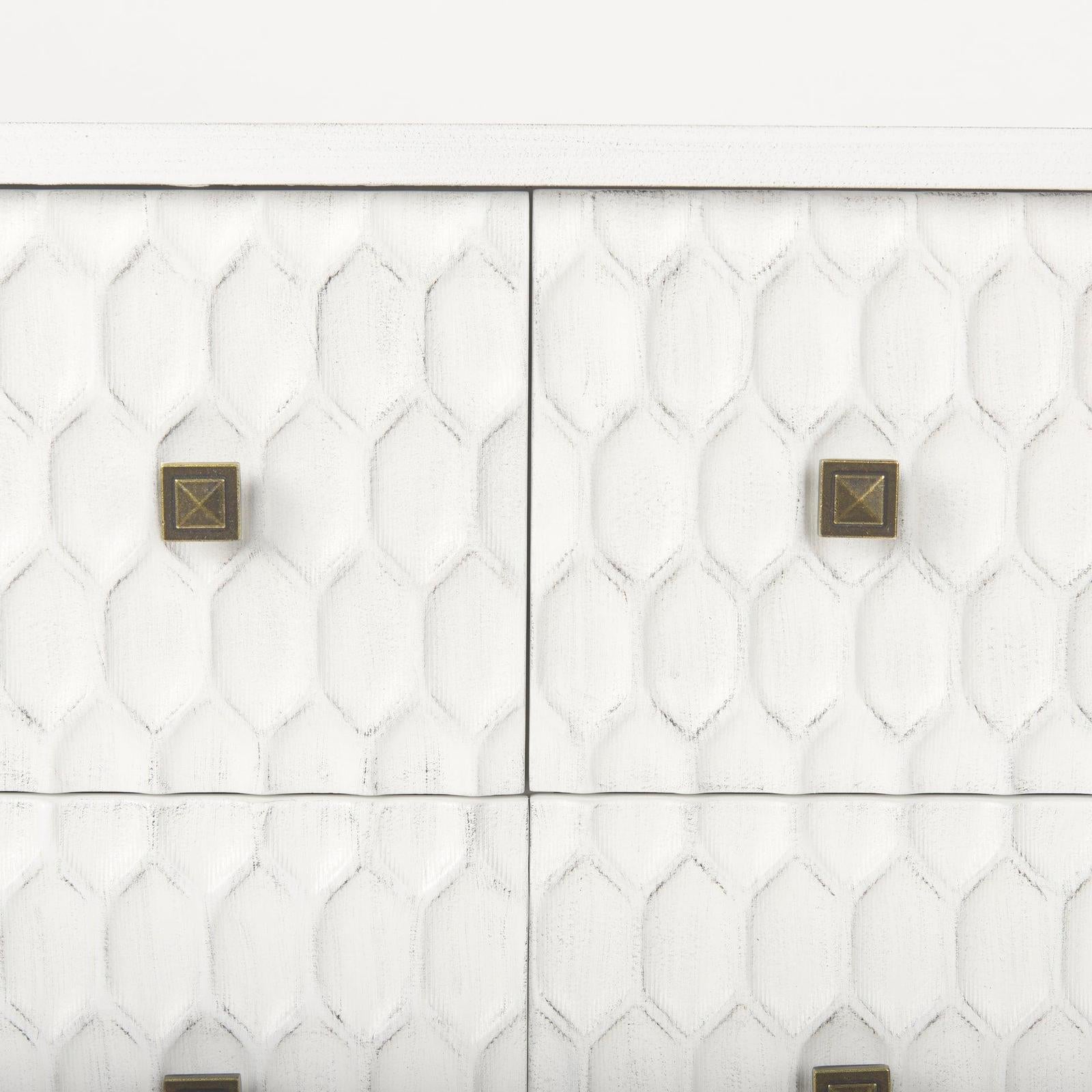 Mercana Savannah White Fir Veneer w/ Metal 6-Drawer Sideboard Clearance