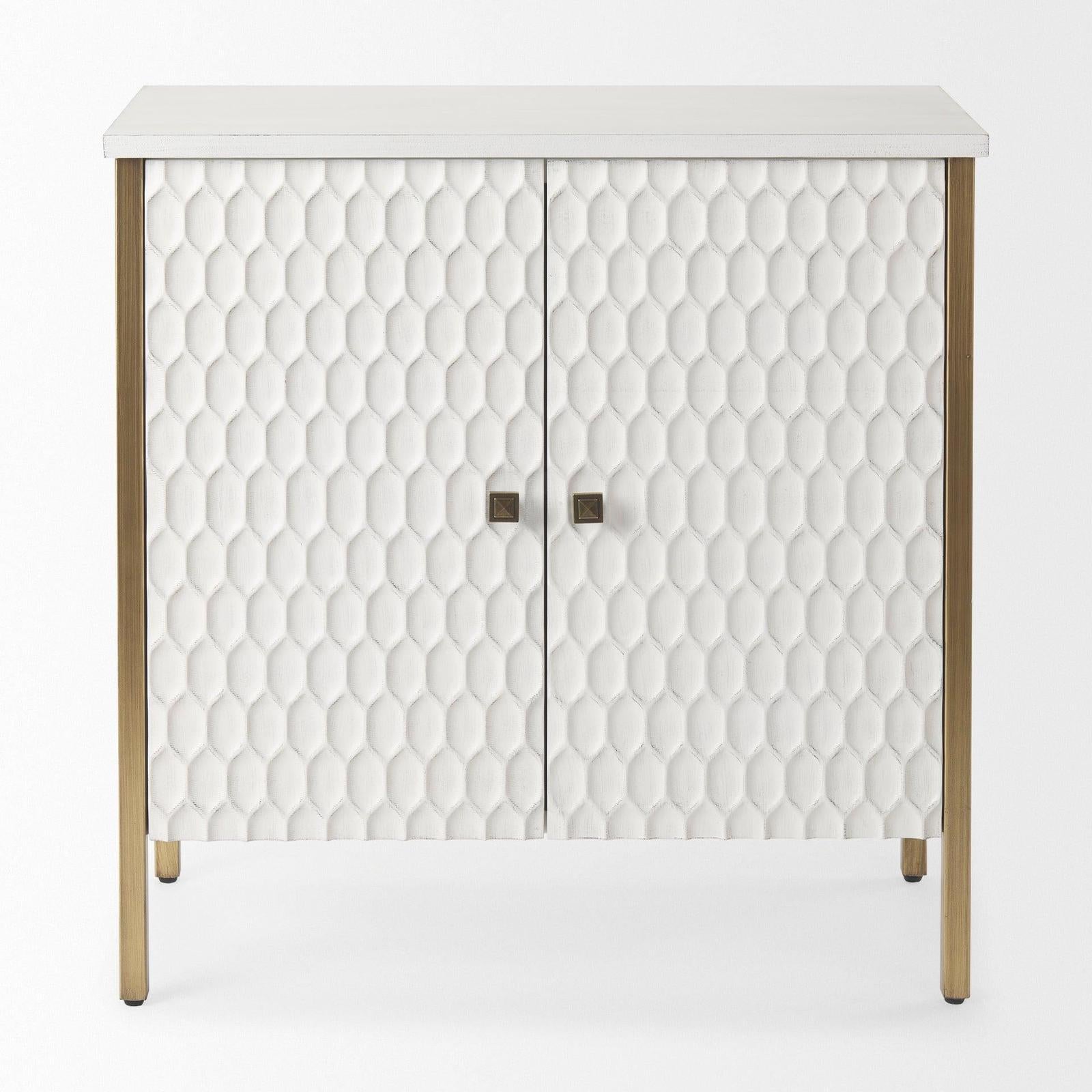 Mercana Savannah White Fir Veneer Accent Cabinet Clearance
