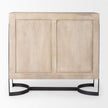 Mercana Rivien Brown Solid Wood W/Black Metal Frame 2 Door Accent Cabinet