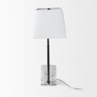 Mercana Peyton Black Metal W/Marble Cube and White Shade Table Lamp