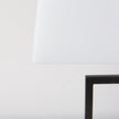 Mercana Peyton Black Metal W/Marble Cube and White Shade Table Lamp