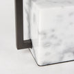 Mercana Peyton Black Metal W/Marble Cube and White Shade Table Lamp