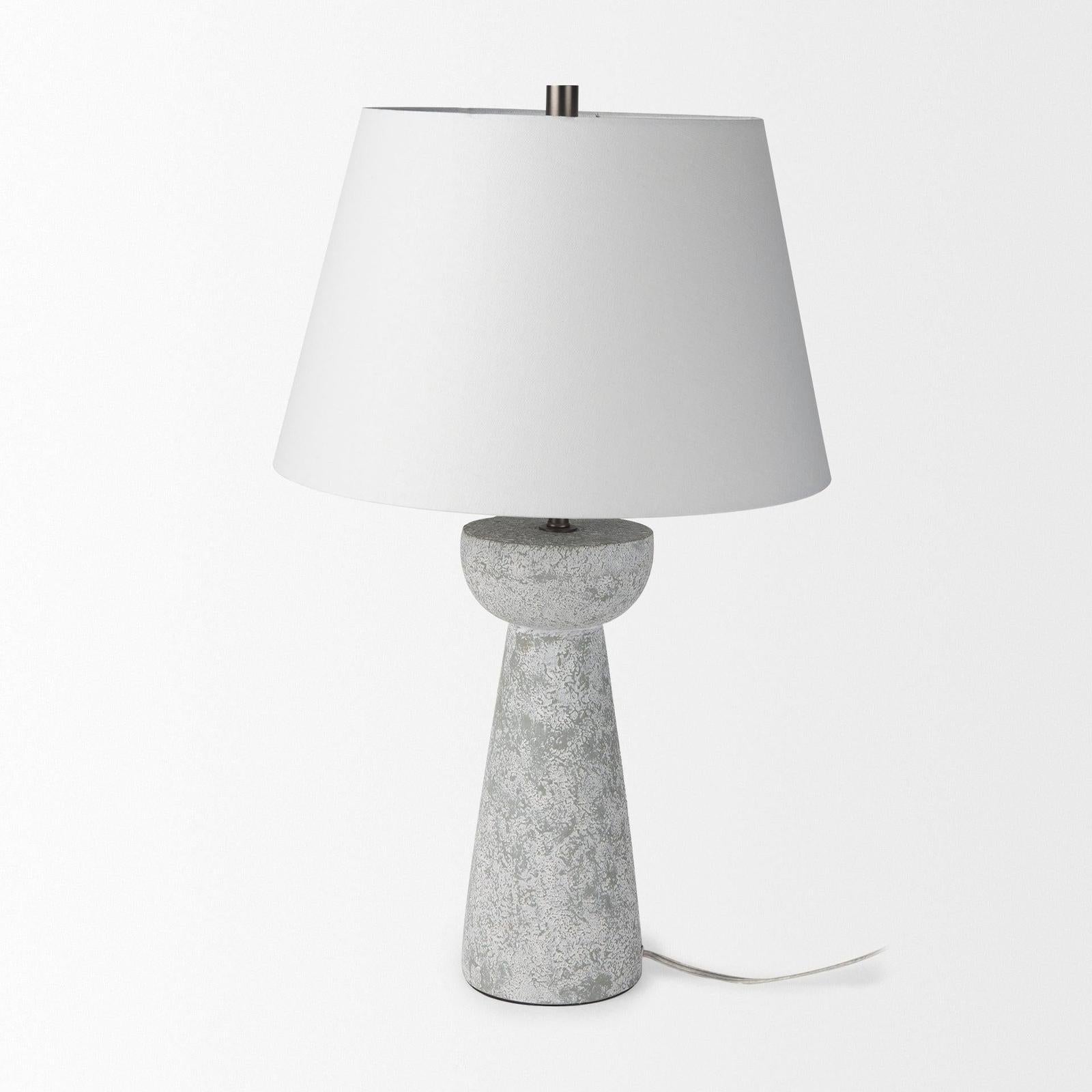 Mercana Julia Gray Antique Painted Cement Table Lamp