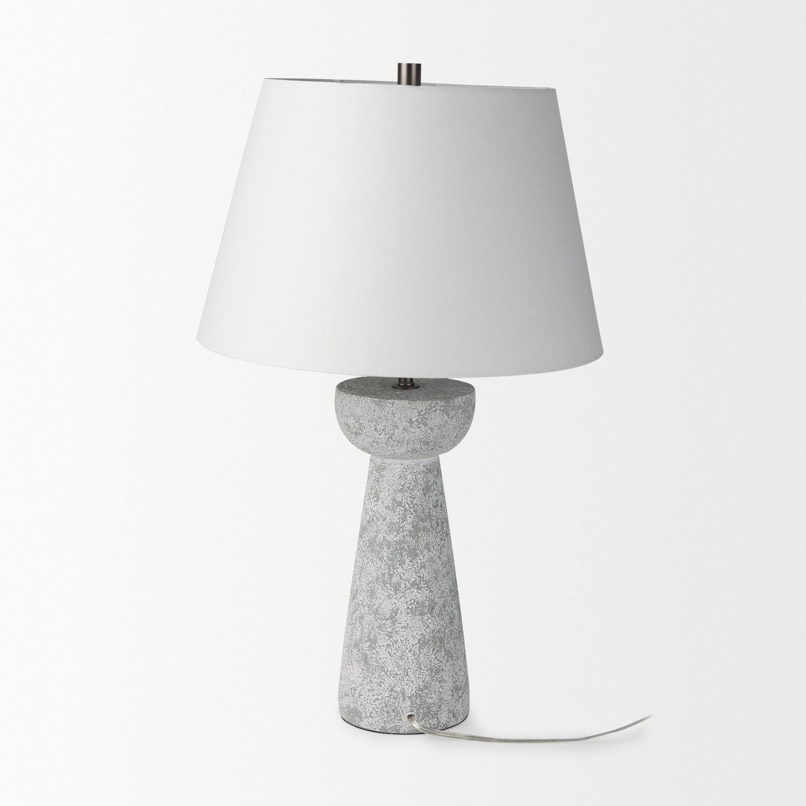 Mercana Julia Gray Antique Painted Cement Table Lamp