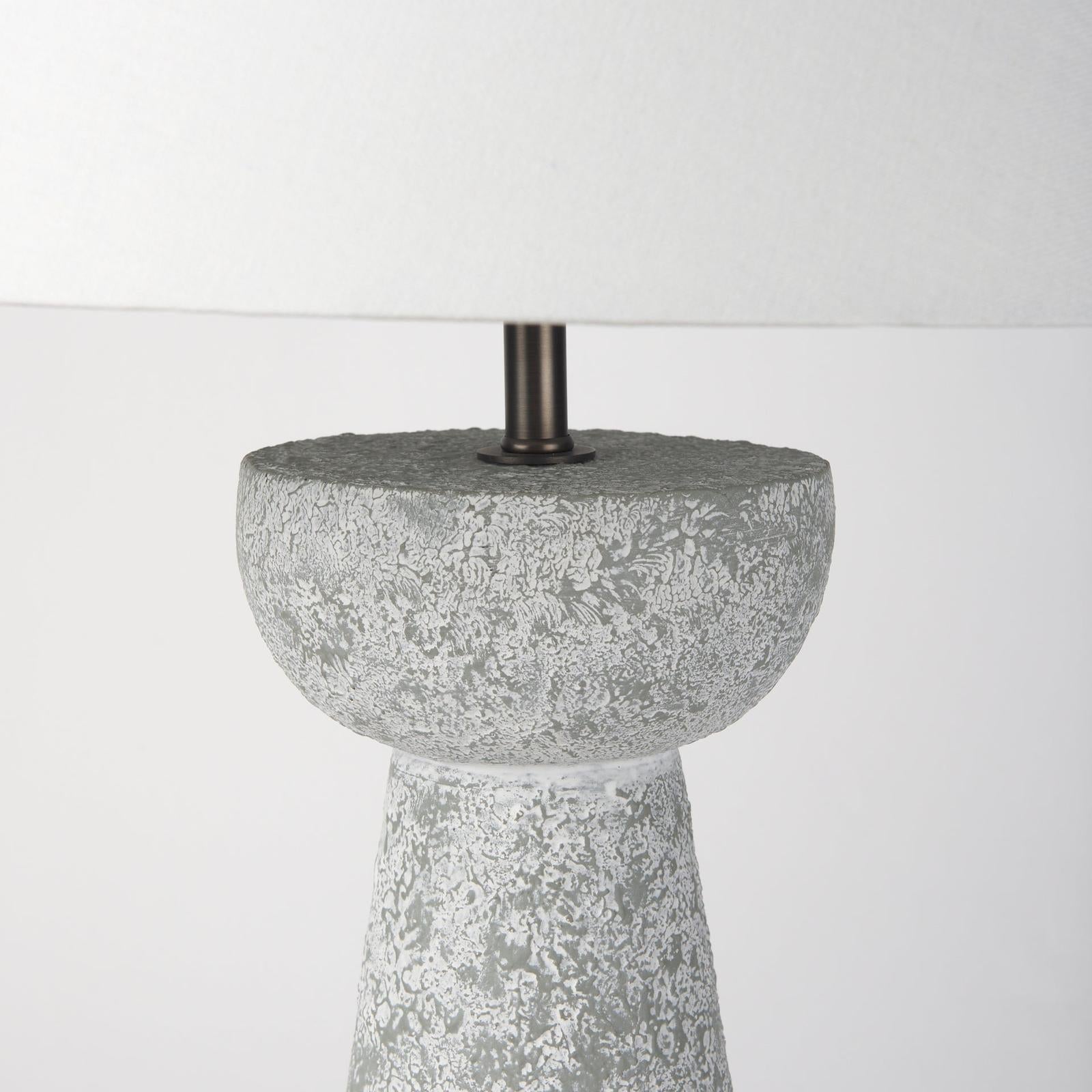 Mercana Julia Gray Antique Painted Cement Table Lamp