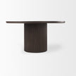 Mercana Terra Dark Brown Wood Round Fluted Dining Table