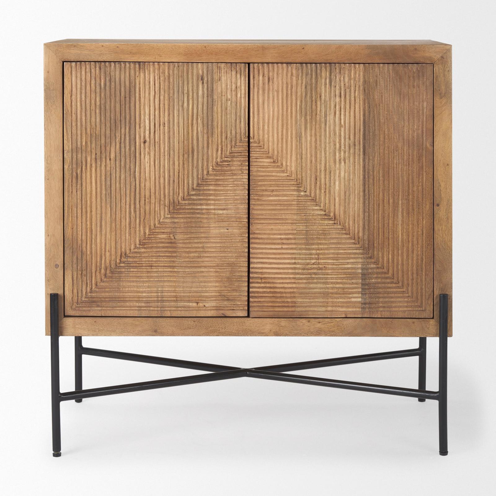 Mercana Cairo 2 Door Wood and Metal Cabinet
