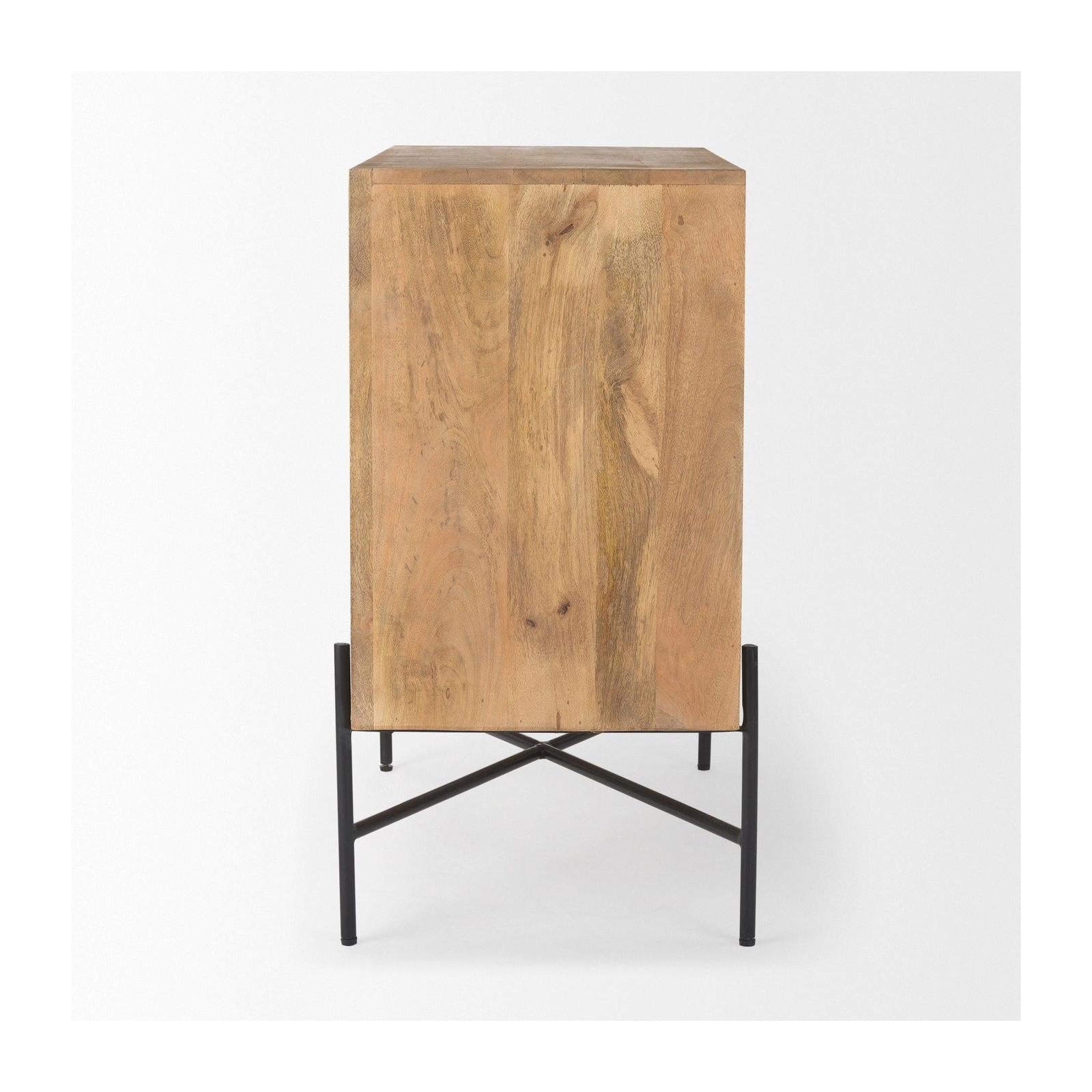 Mercana Cairo 2 Door Wood and Metal Cabinet