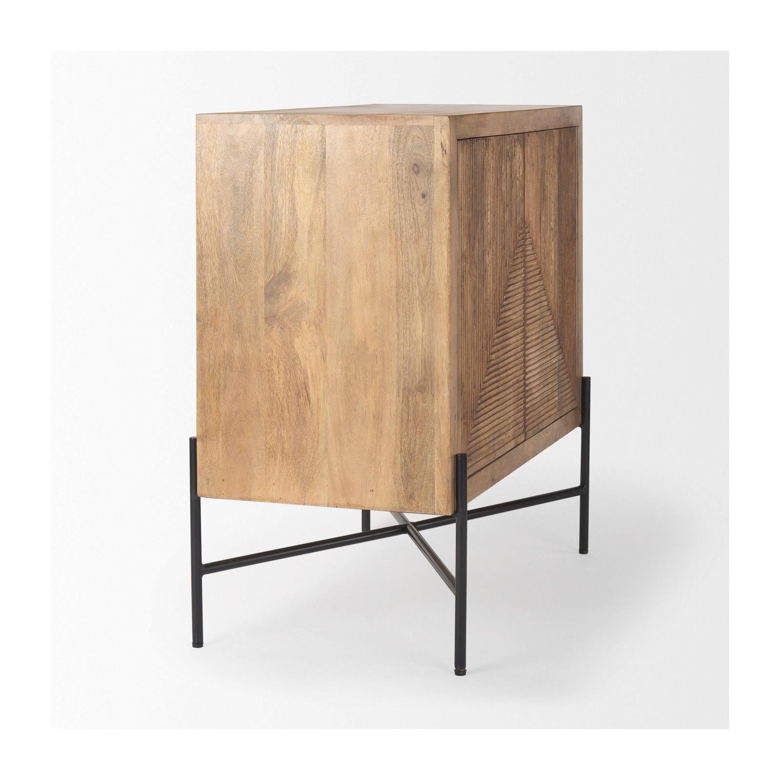 Mercana Cairo 2 Door Wood and Metal Cabinet