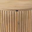 Mercana Terra Dark Brown Wood Fluted Round Side Table