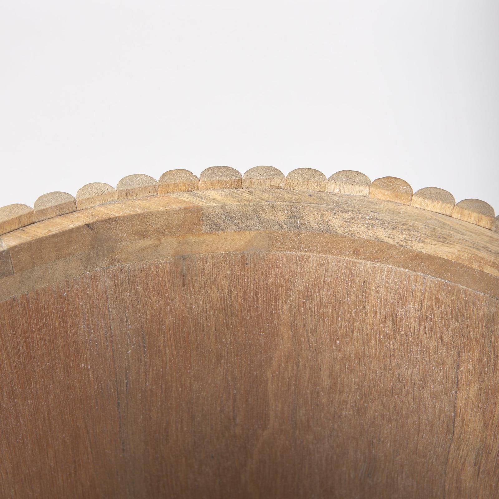 Mercana Terra Dark Brown Wood Fluted Round Side Table