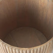 Mercana Terra Dark Brown Wood Fluted Round Side Table