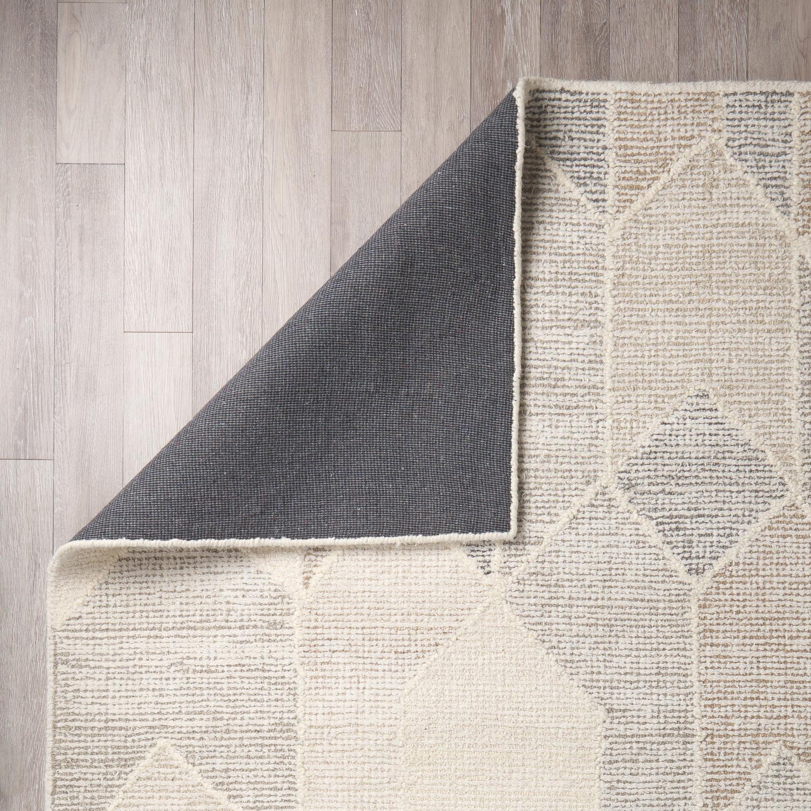 Mercana Kolt Neutral Geometric Patterned Wool Area Rug Clearance