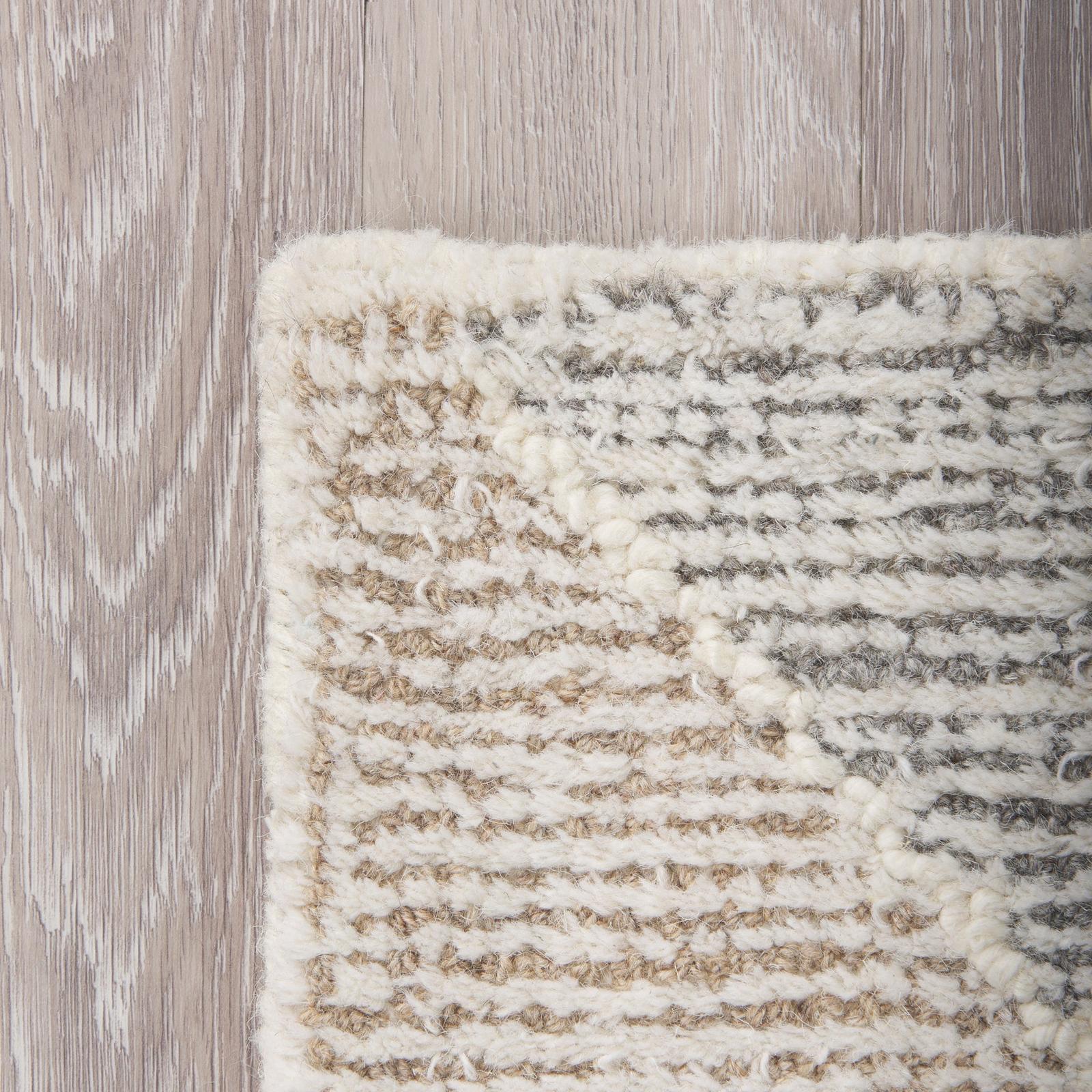 Mercana Kolt Neutral Geometric Patterned Wool Area Rug Clearance