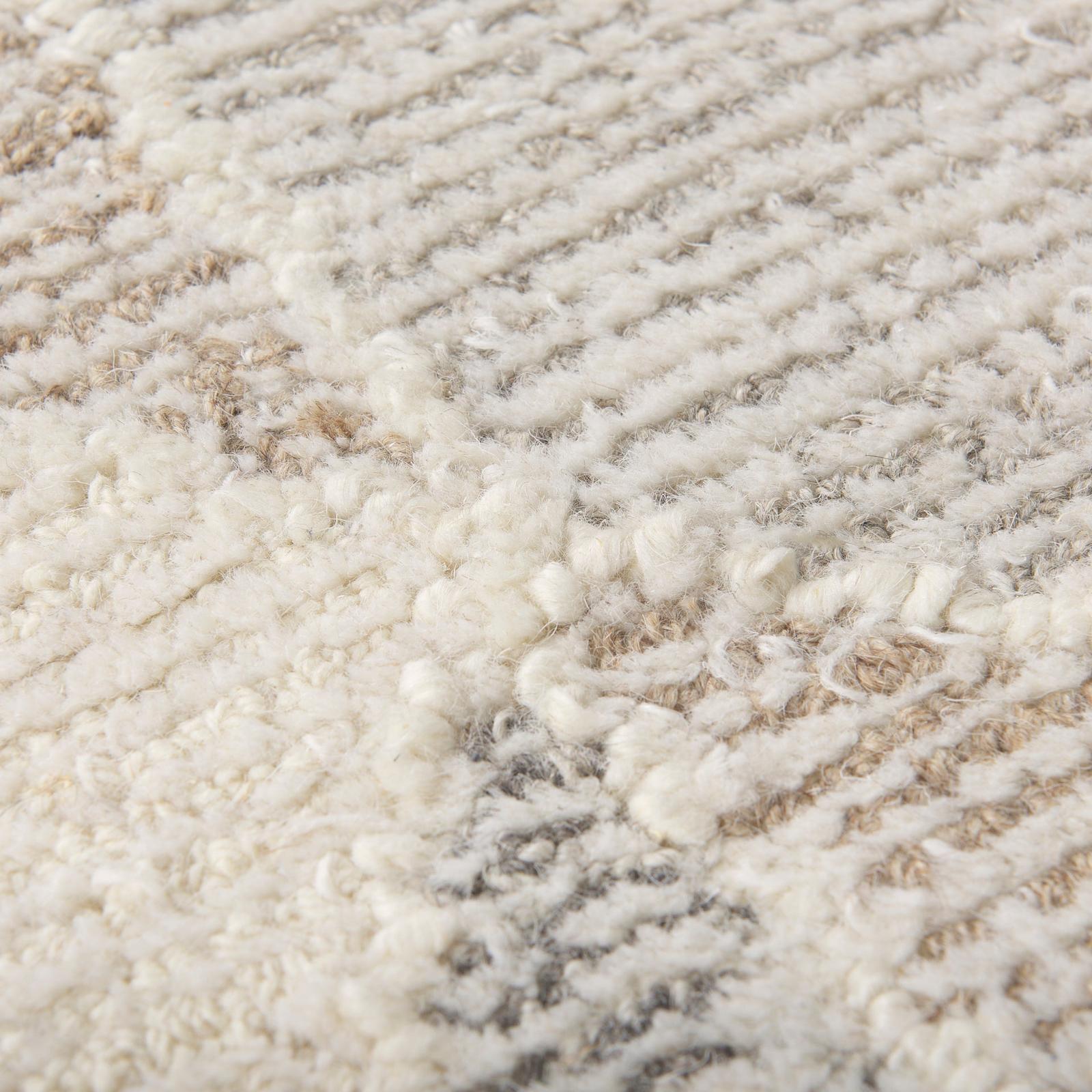 Mercana Kolt Neutral Geometric Patterned Wool Area Rug Clearance