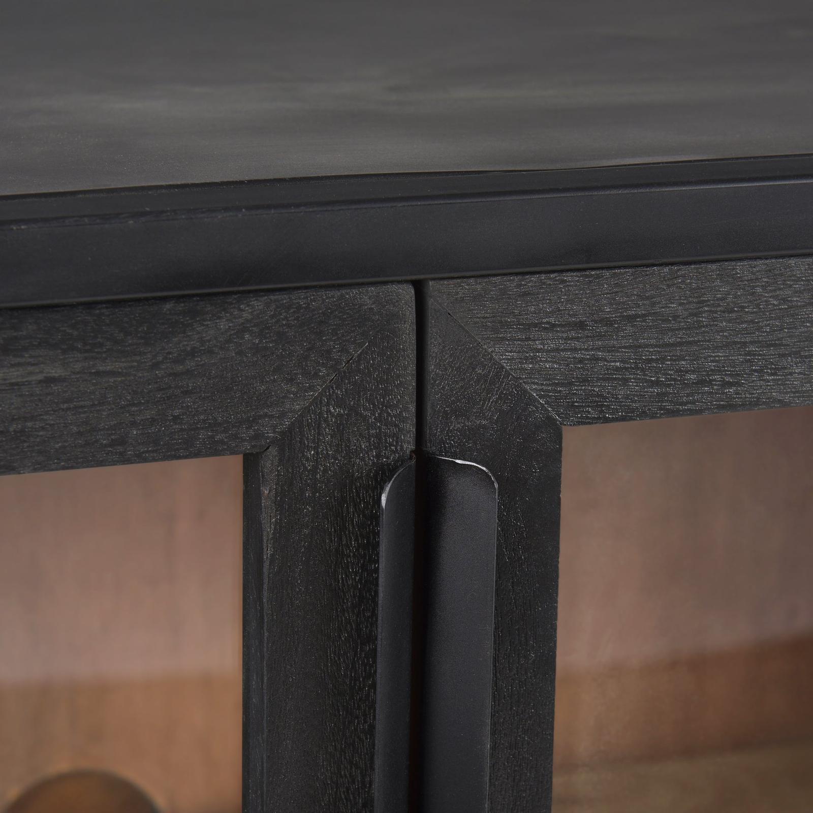 Mercana Sloan Black Wood W/Black Metal Frame Accent Cabinet