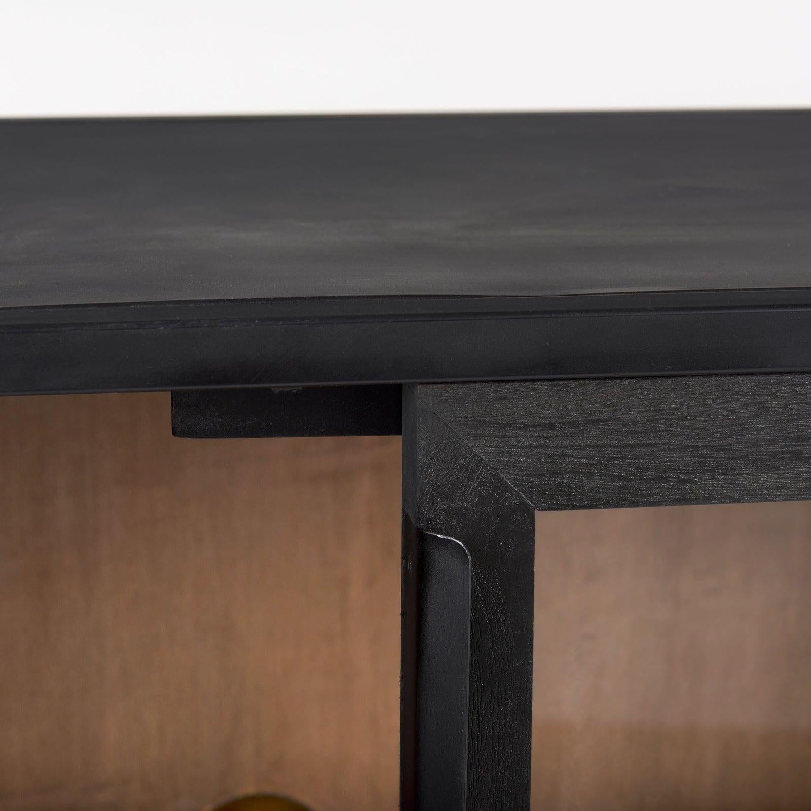 Mercana Sloan Black Wood W/Black Metal Frame Accent Cabinet