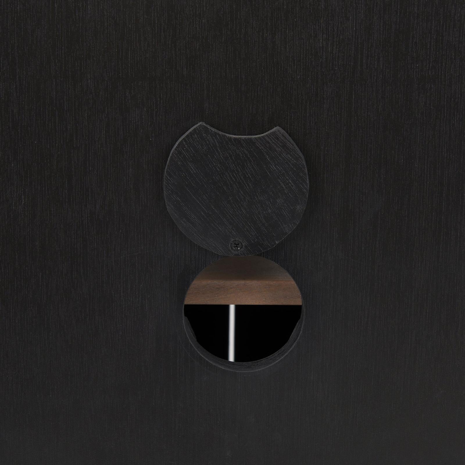 Mercana Sloan Black Wood W/Black Metal Frame Accent Cabinet