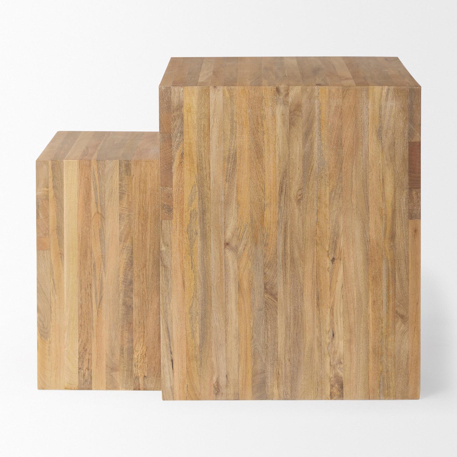 Mercana Chloe Cottage Wood Nesting Accent Tables- Set of 2