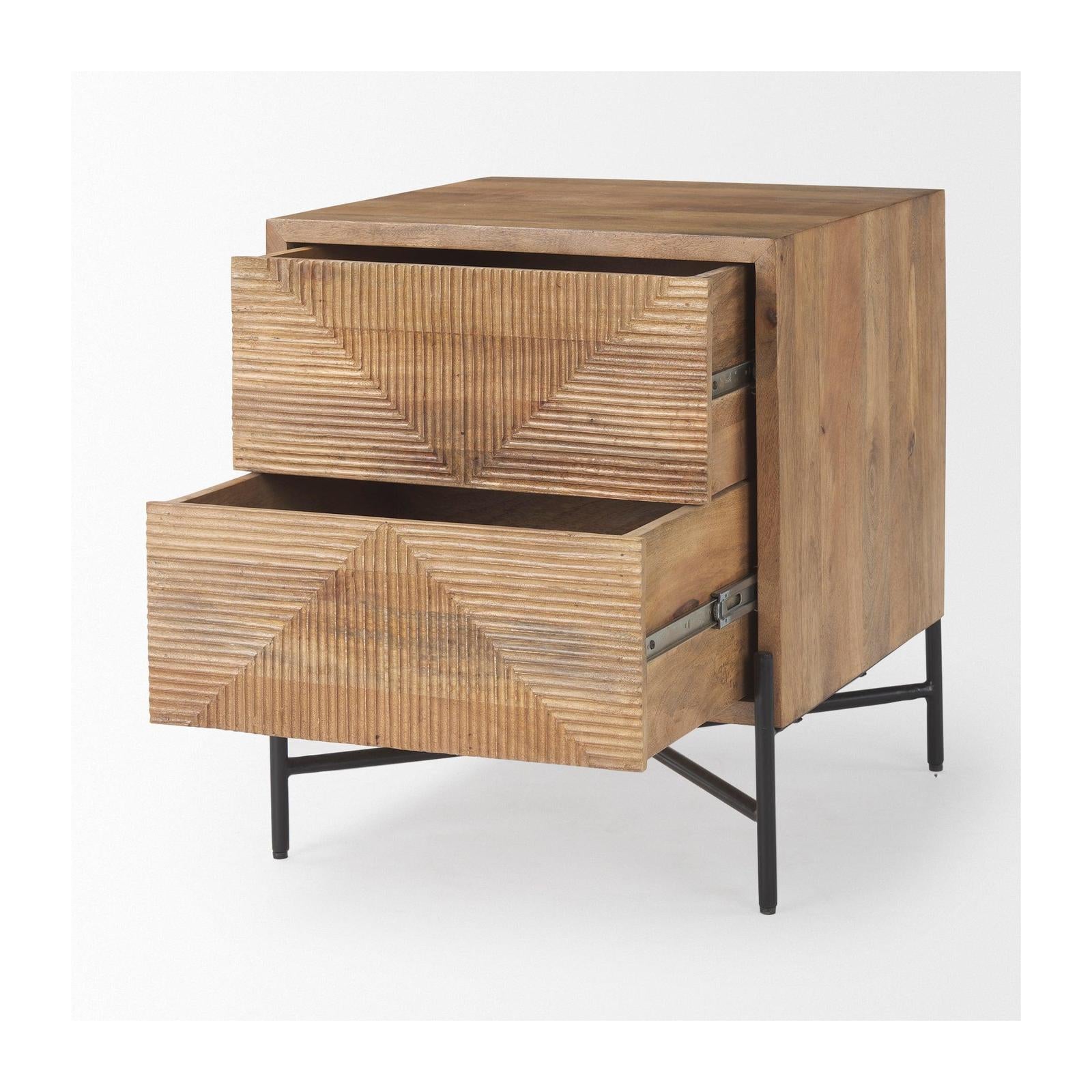 Mercana Cairo Wood 2 Drawer Accent table