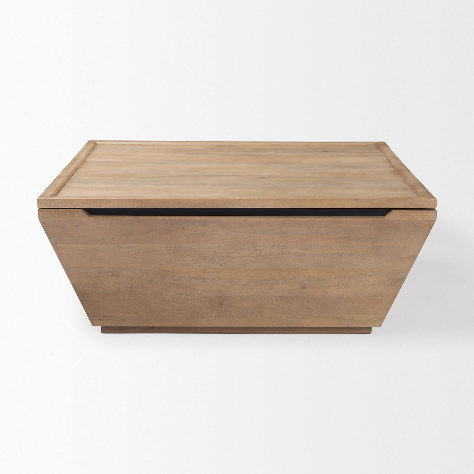Mercana Wyatt Brown Wood Angular Coffee Table