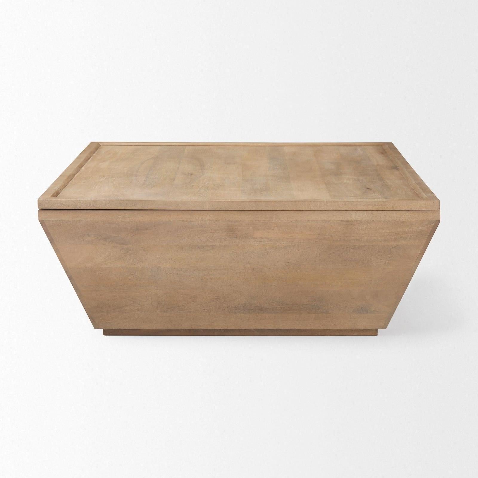 Mercana Wyatt Brown Wood Angular Coffee Table