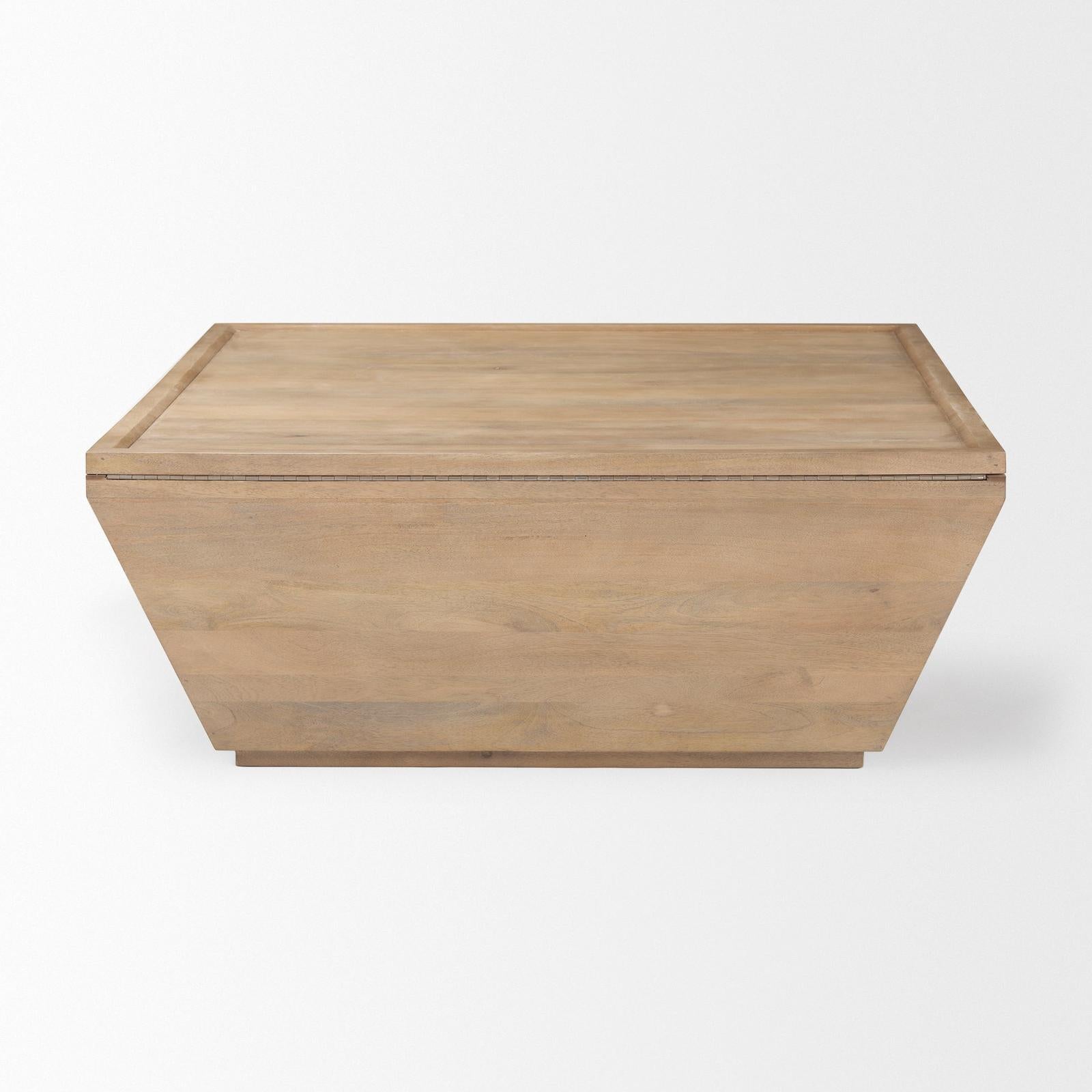 Mercana Wyatt Brown Wood Angular Coffee Table