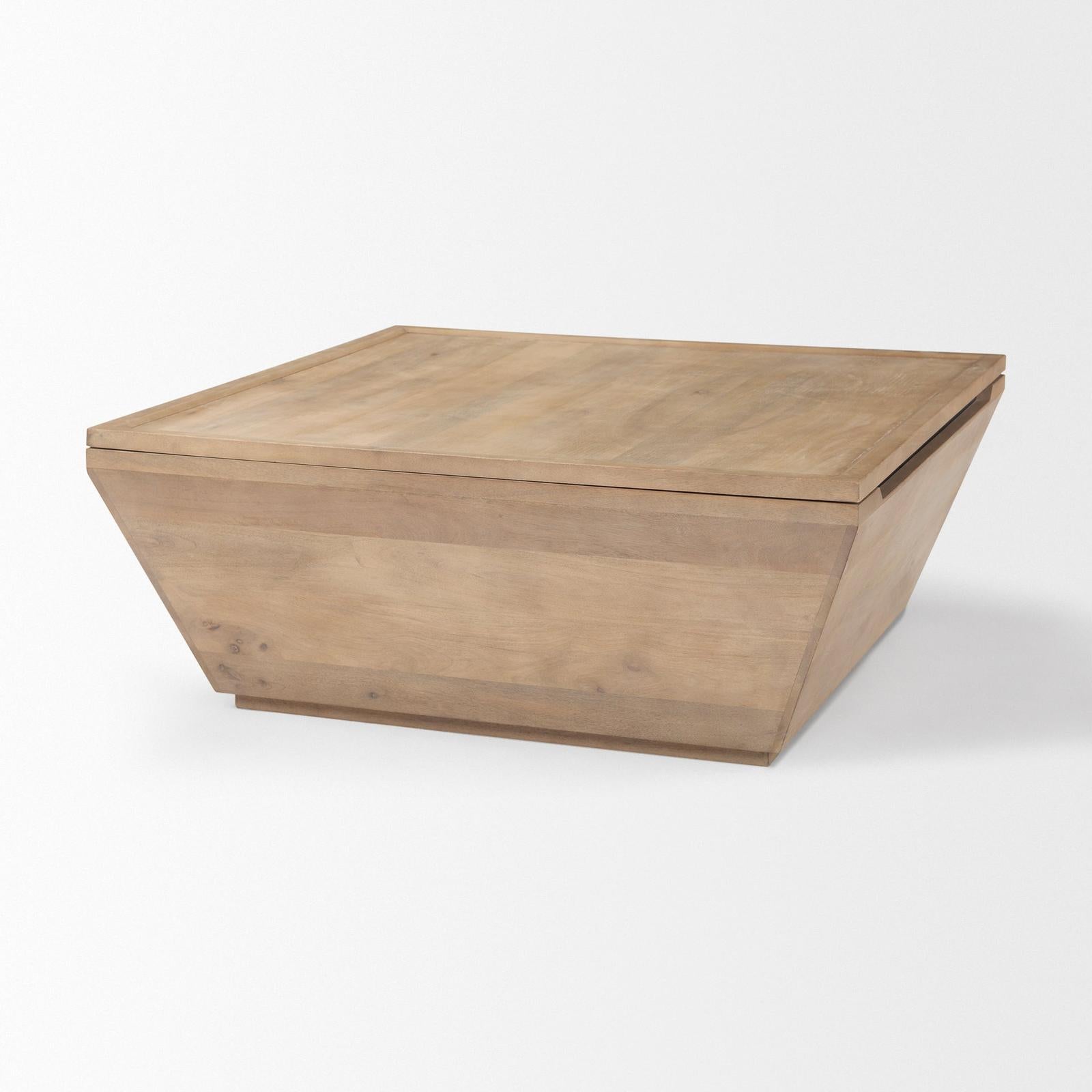 Mercana Wyatt Brown Wood Angular Coffee Table