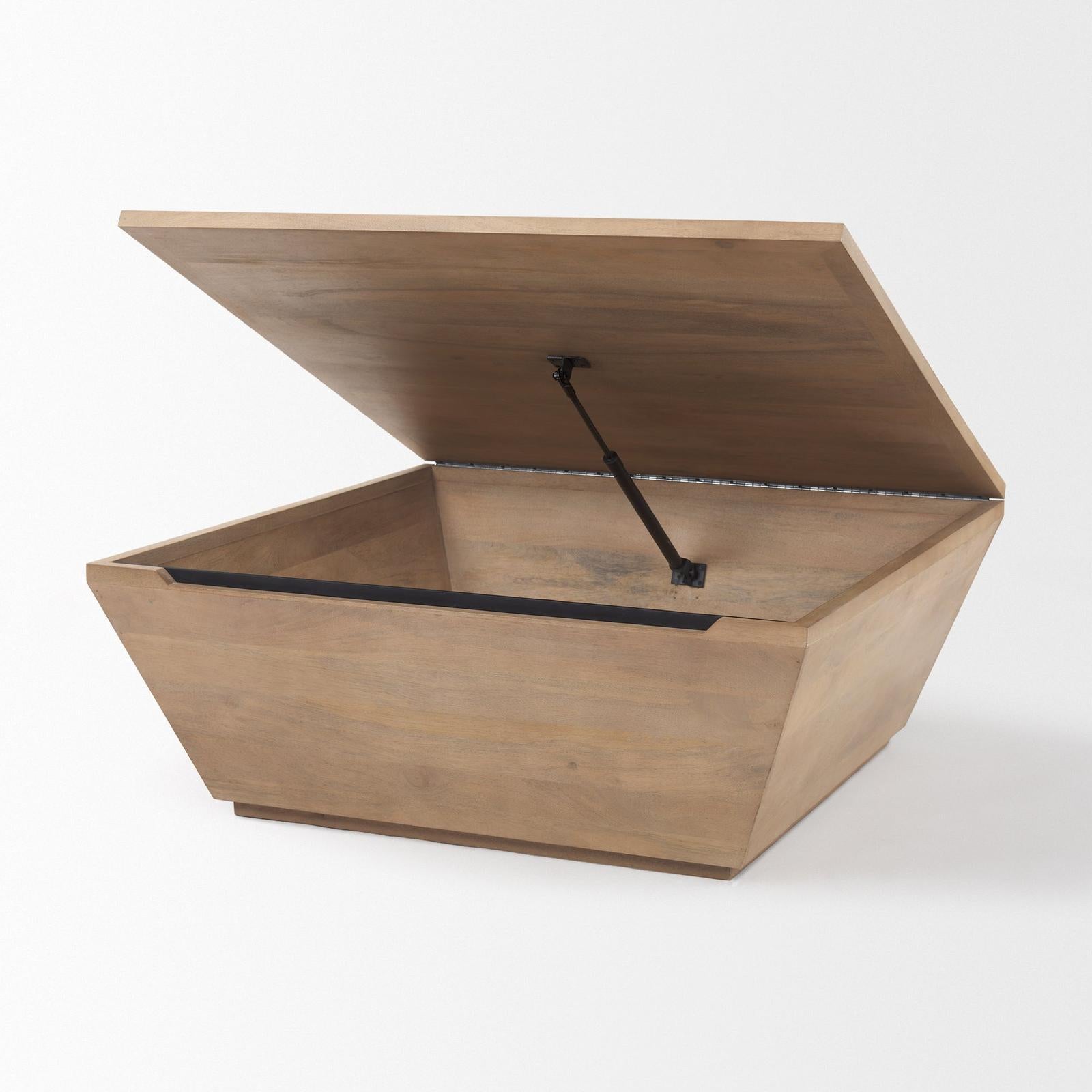 Mercana Wyatt Brown Wood Angular Coffee Table