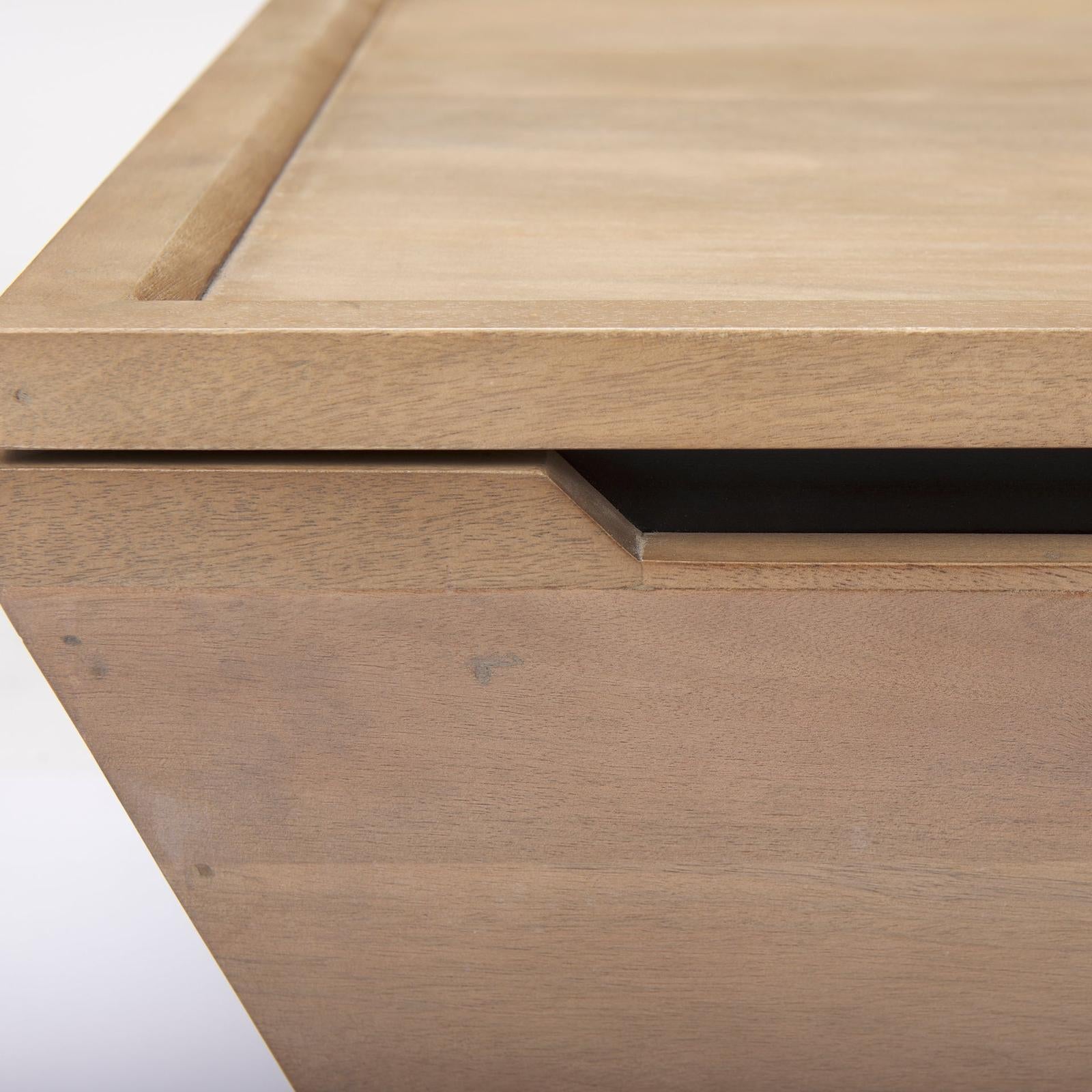 Mercana Wyatt Brown Wood Angular Coffee Table
