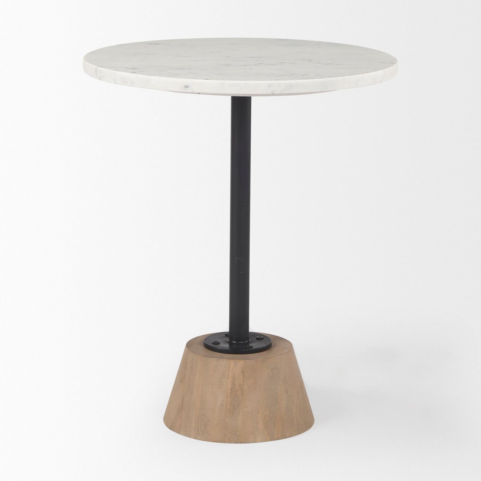 Mercana Maxwell Marble Top Pedestal End/Side Table