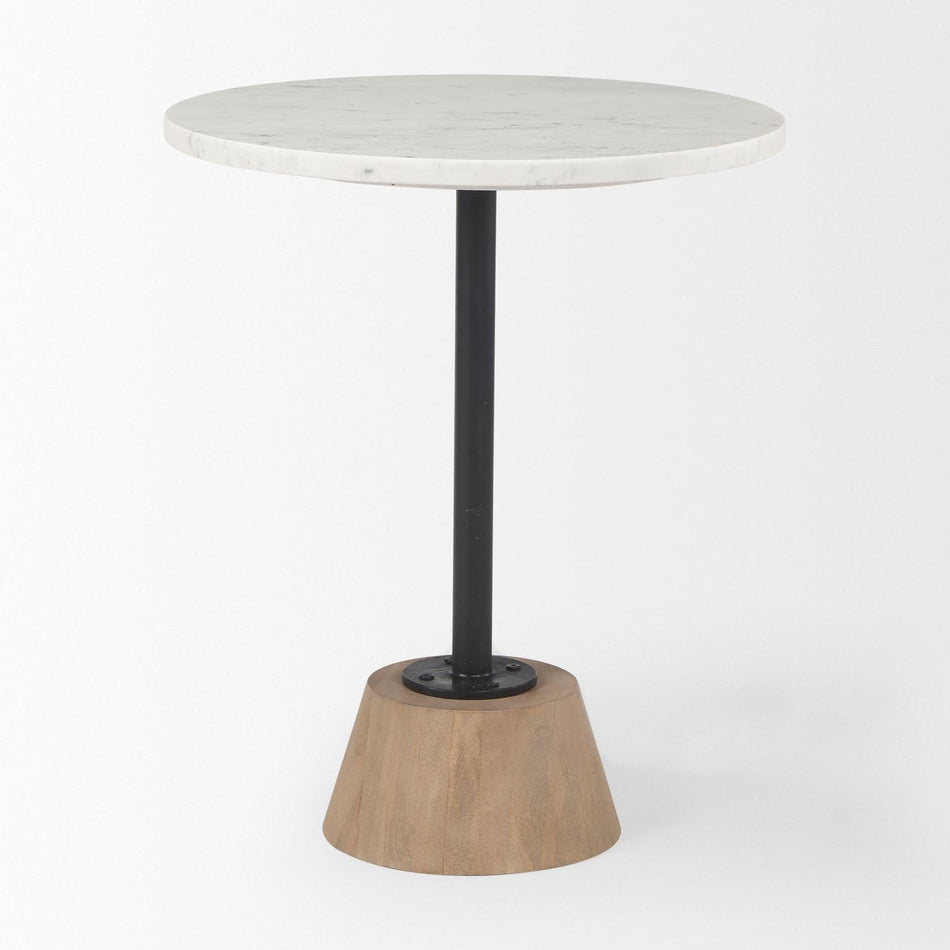 Mercana Maxwell Marble Top Pedestal End/Side Table