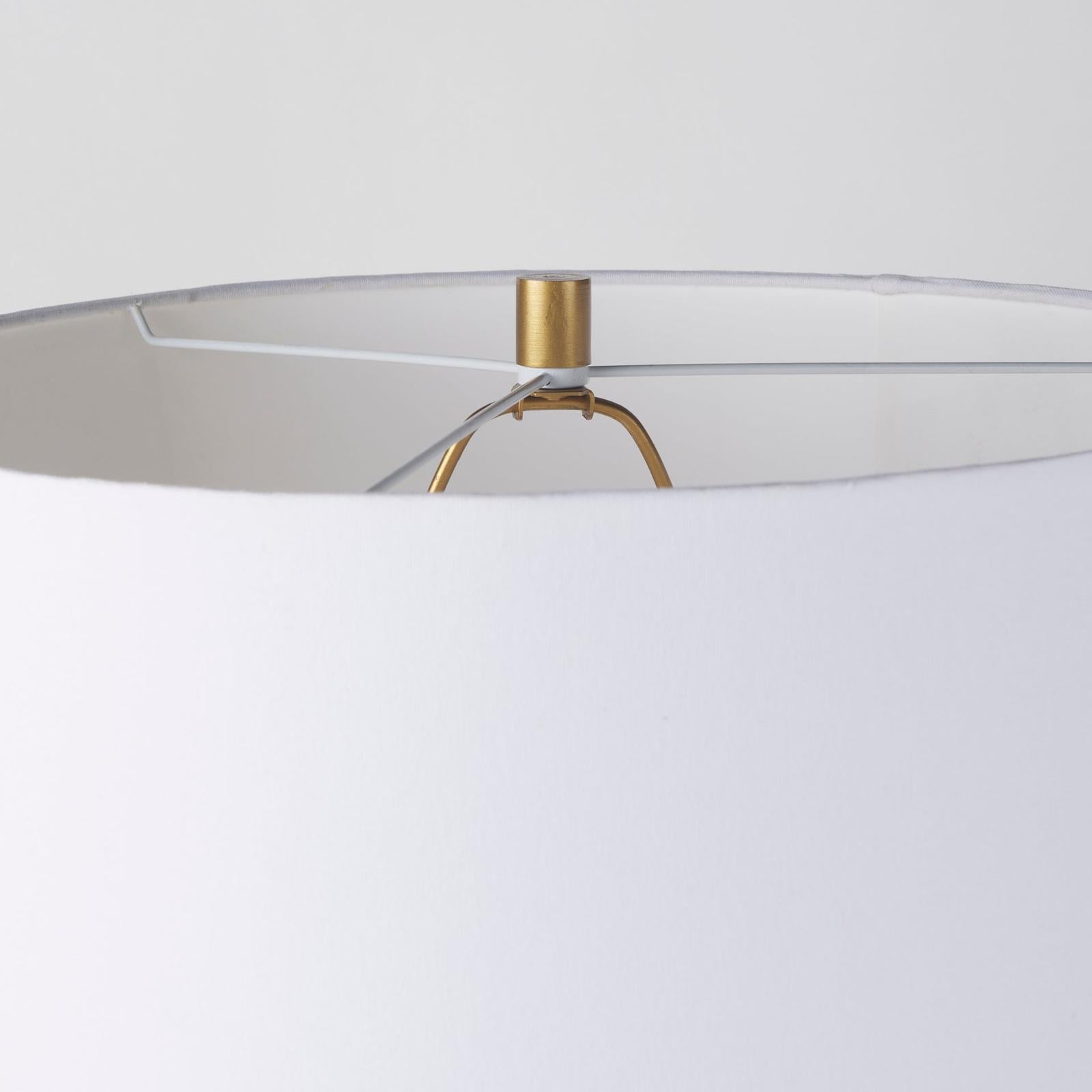 Mercana Leo Hammered W/White Fabric Shade Table Lamp
