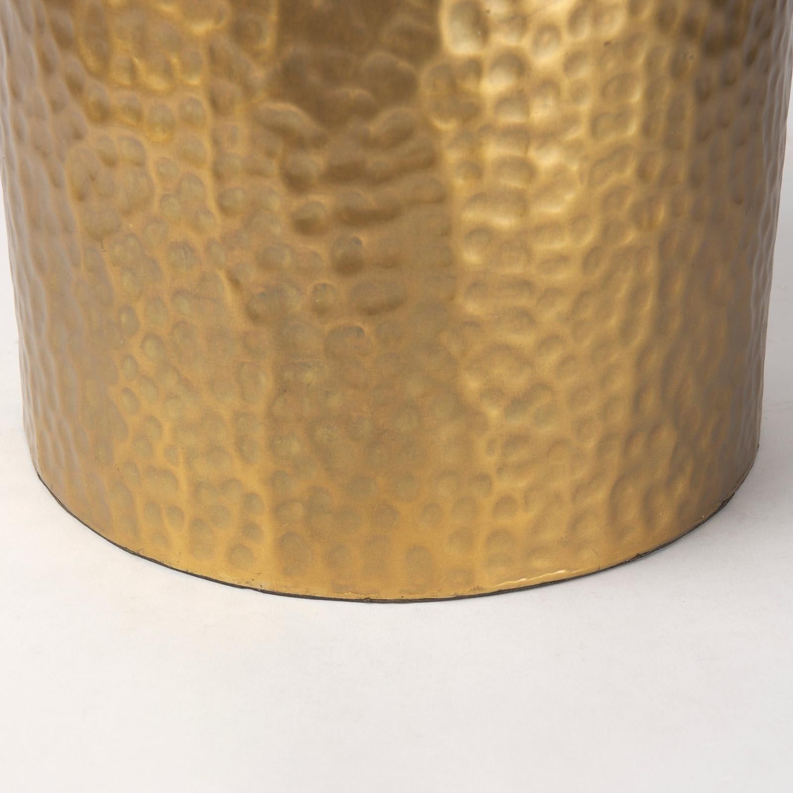 Mercana Leo Hammered W/White Fabric Shade Table Lamp