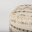 Mercana Caela Beige/Brown Wool, Cotton and Felt Popcorn Stitch Square Pouf Clearance