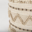 Mercana Caela Beige/Brown Wool, Cotton and Felt Popcorn Stitch Square Pouf Clearance