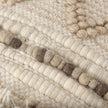 Mercana Caela Beige/Brown Wool, Cotton and Felt Popcorn Stitch Square Pouf Clearance