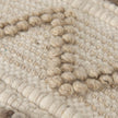 Mercana Caela Beige/Brown Wool, Cotton and Felt Popcorn Stitch Square Pouf Clearance