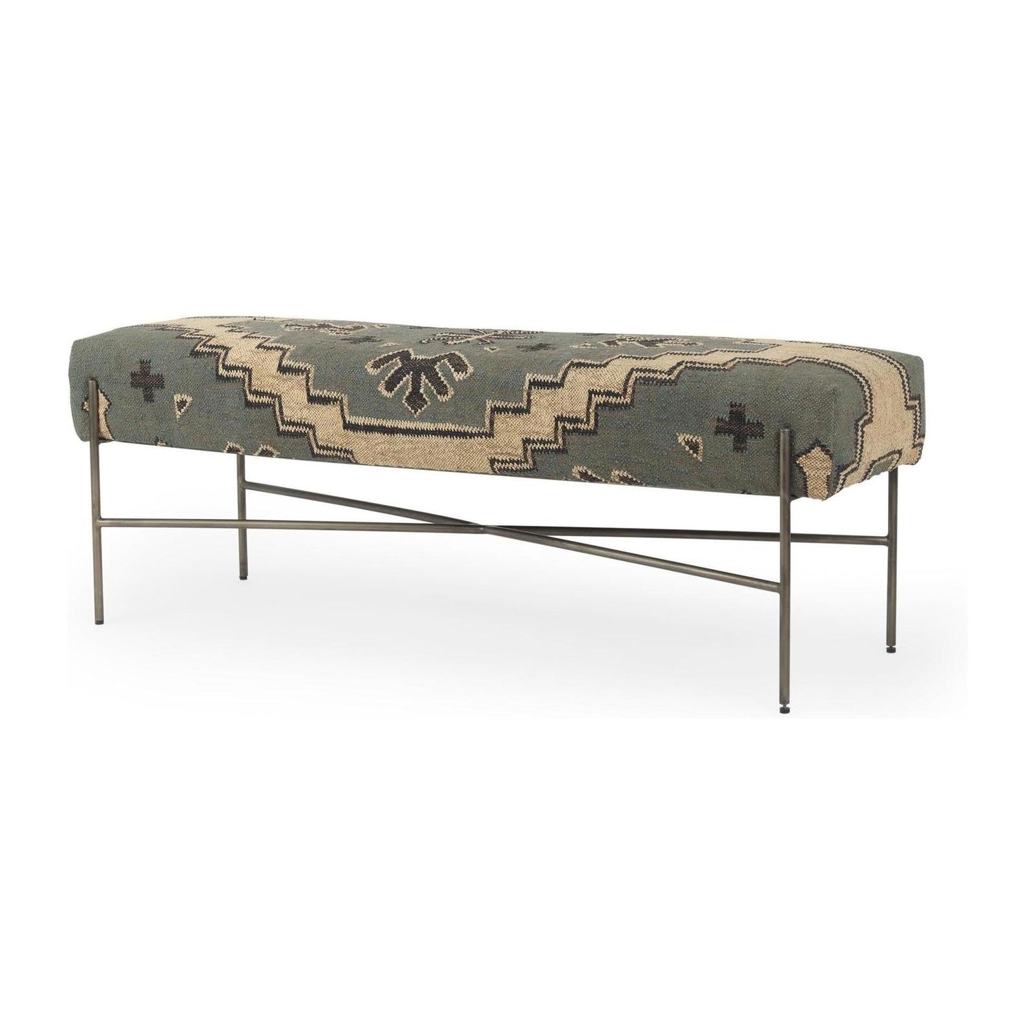 Mercana Avery Upholstered Seat With Metal Base Accent Bench