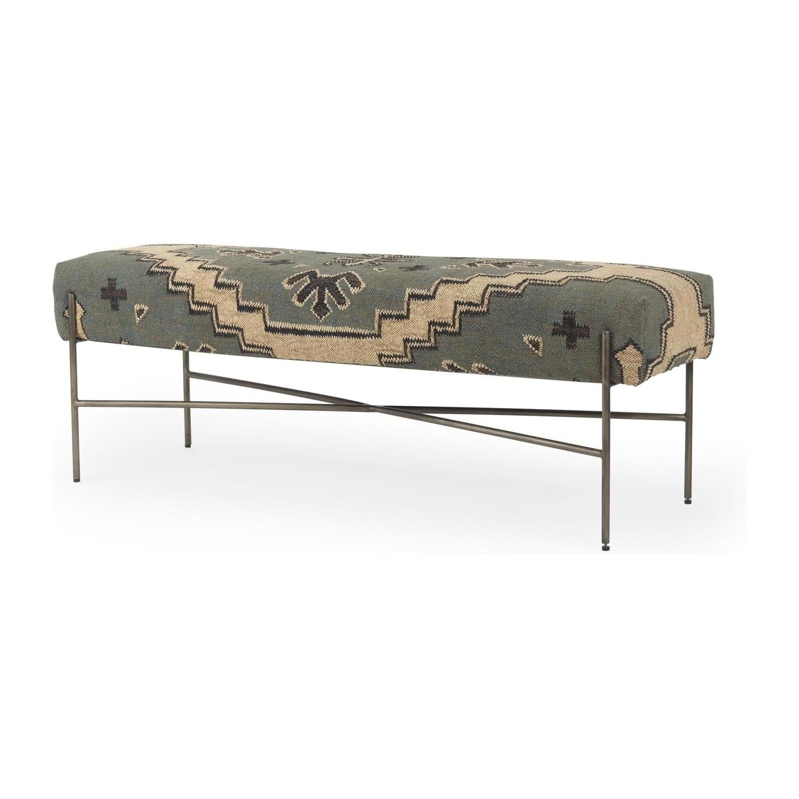 Mercana Avery Upholstered Seat With Metal Base Accent Bench