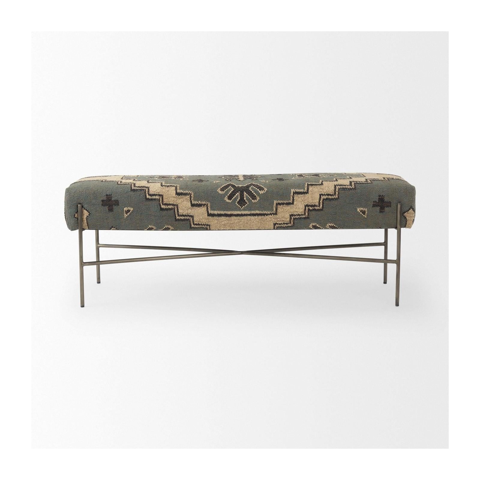 Mercana Avery Upholstered Seat With Metal Base Accent Bench