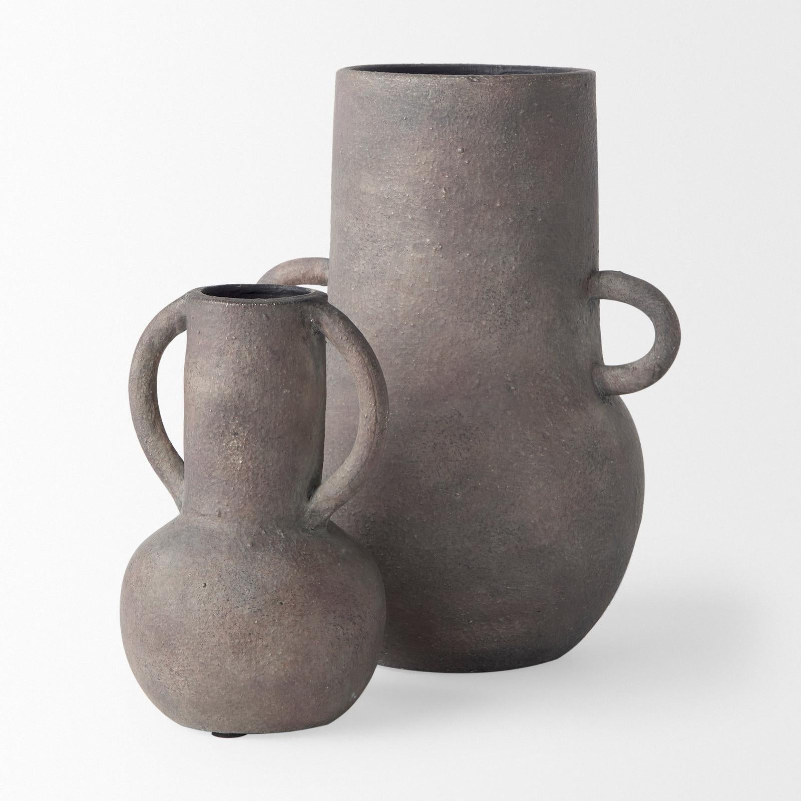 Mercana Armani Brown-Gray Double Ear Vase