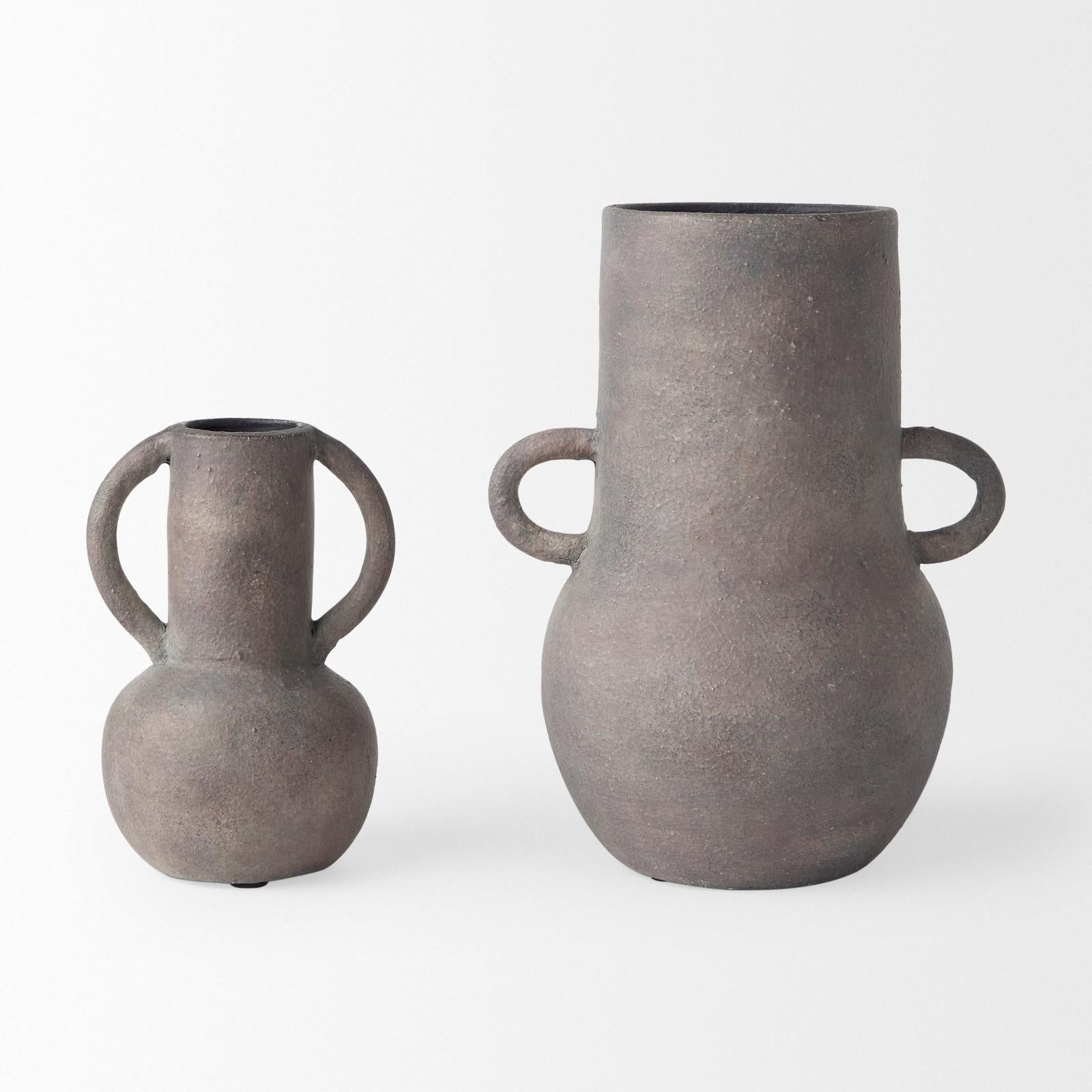 Mercana Armani Brown-Gray Double Ear Vase