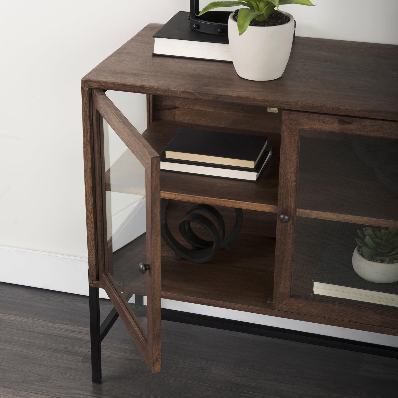 Mercana Arelius Glass Doors Accent Cabinet