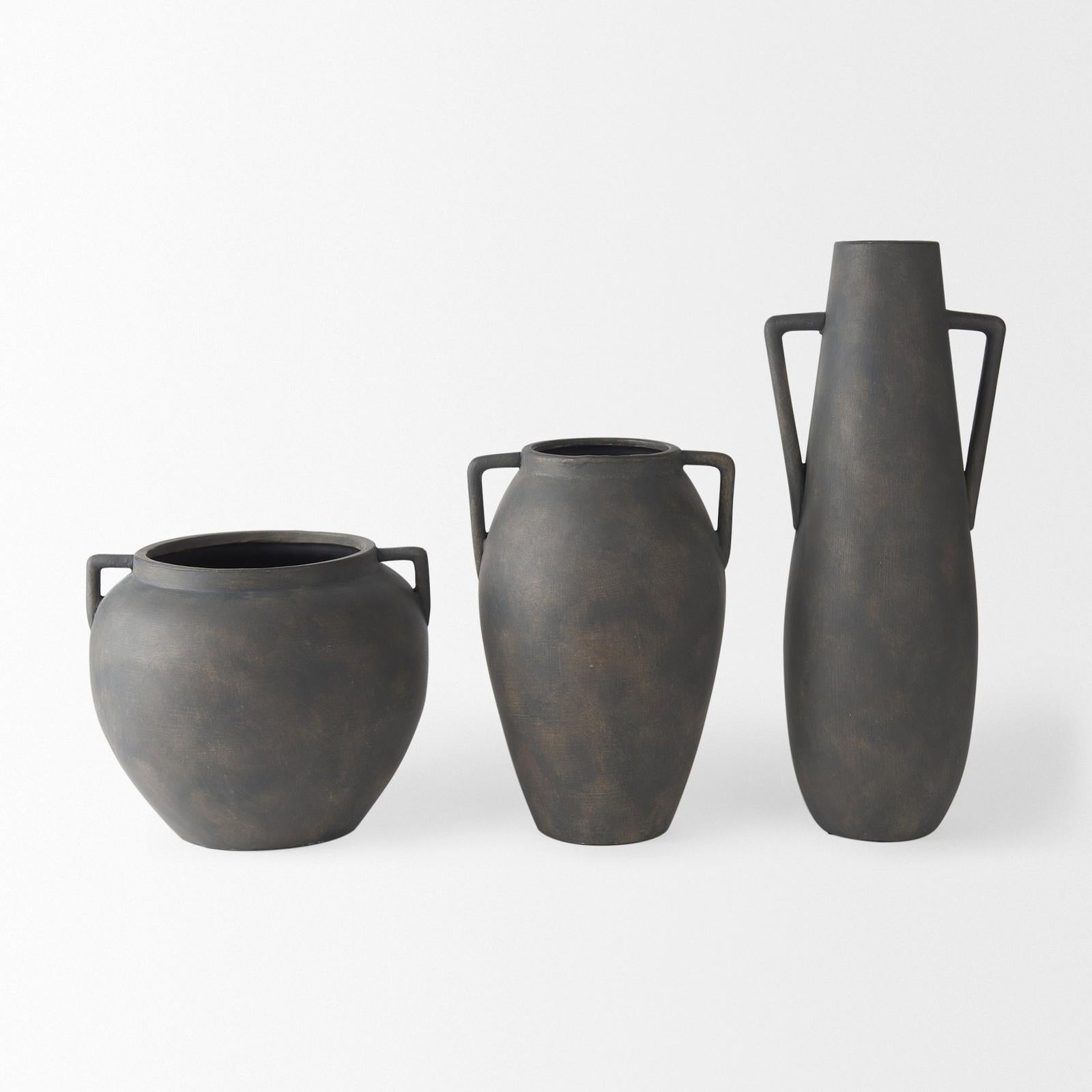 Mercana Kilian Brown-Gray Double Ear Vase
