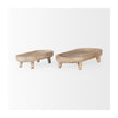Mercana Carver White Washed Wood Trays- Set of 2