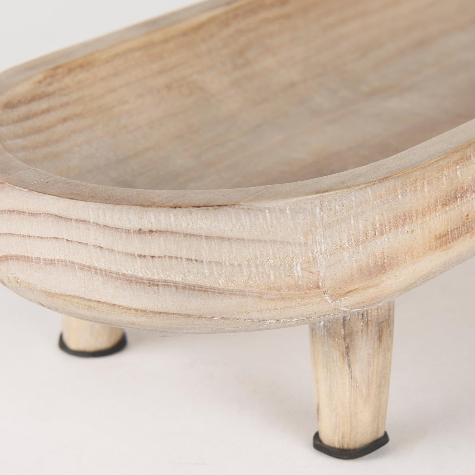Mercana Carver White Washed Wood Trays- Set of 2
