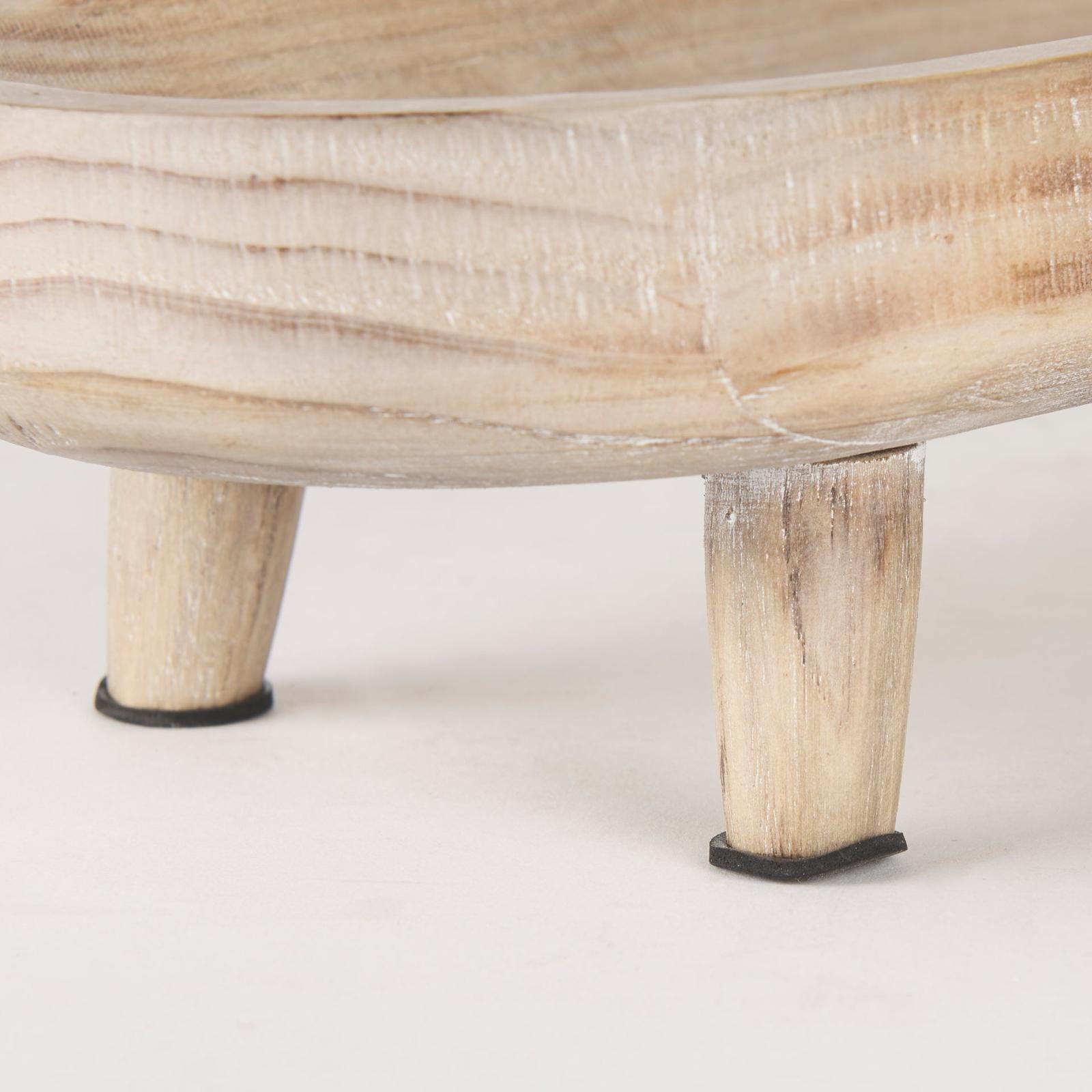 Mercana Carver White Washed Wood Trays- Set of 2